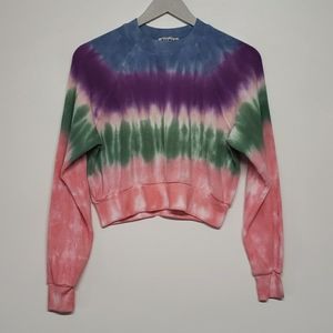 Neema California Tie Dye Cropped Pullover Sweatshirt Women's Size Small